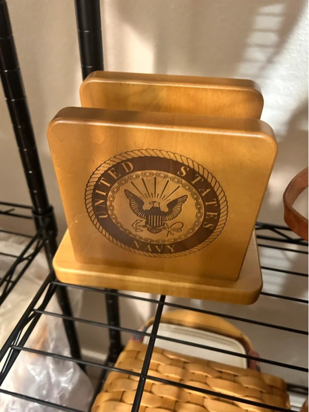 Longaberger US Navy woodcrafts napkin holder
